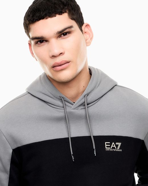 EA7 Blue Hoodie Regular Fit Jersey for men