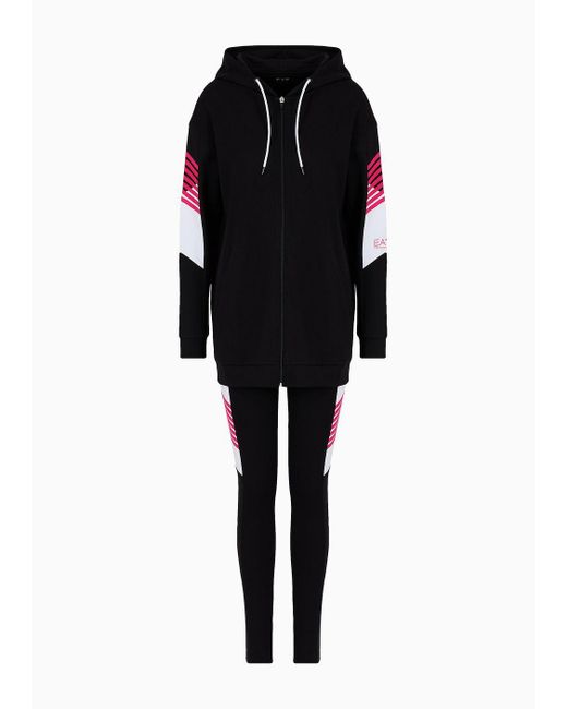 EA7 Black Dynamic Athlete Tracksuit In Natural Ventus7 Technical Fabric Asv