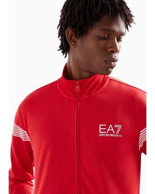 EA7 Red 7 Lines Tracksuit In Technical Fabric for men