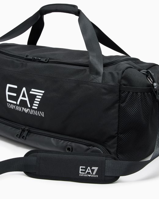 EA7 Black Train Core Large Gym Bag With Oversized Logo