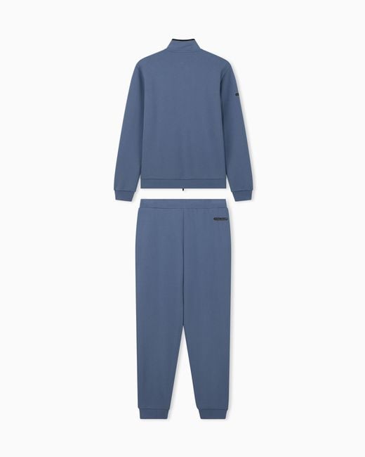 EA7 Blue Tracksuit Natural Ventus 7 Regular Fit Cotton Blend Jersey for men