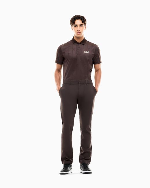 EA7 Black Polo Shirt Golf Pro for men