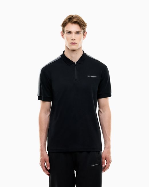 EA7 Blue Polo Shirt Logo Series Regular Fit for men