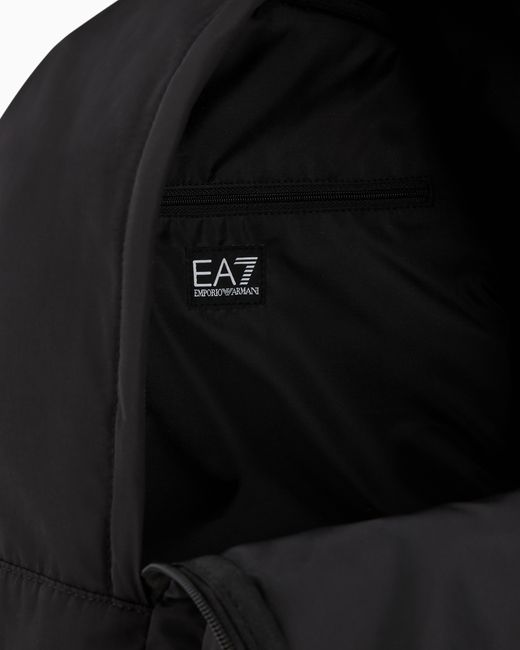 EA7 Black Technical-Fabric Backpack With Oversized Logo