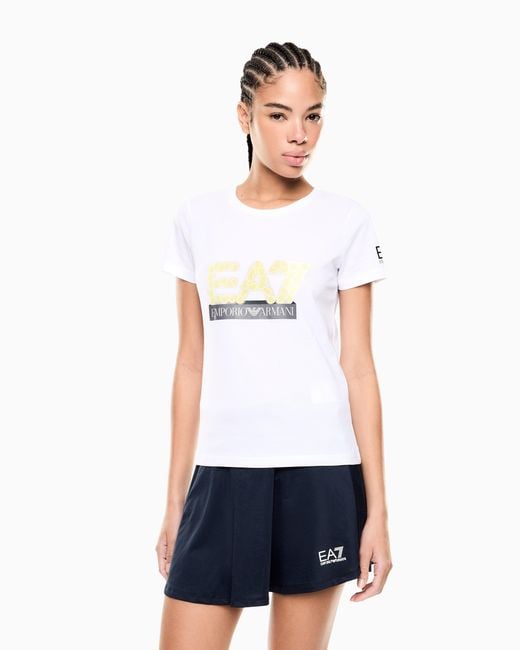 EA7 White Nitto Atp Finals Crew Neck Maxi Logo T-Shirt