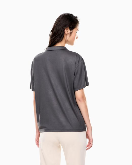 EA7 Blue Core Lady Modal-Blend Polo Shirt