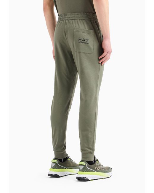 Pantaloni Joggers Logo Series In Cotone di EA7 in Green da Uomo