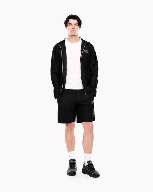 EA7 Black Zip-Throughs for men