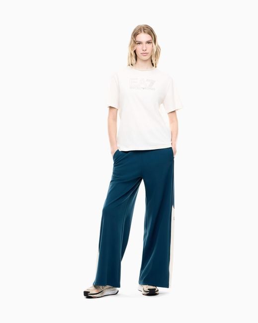 EA7 Blue Oversized Jersey Trousers Sporting Club