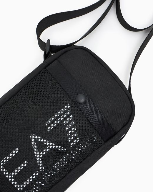 EA7 Black Technical Fabric Belt Bag