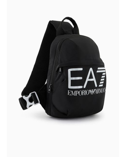 EA7 Black Belt Bag In Asv Recycled Fabric