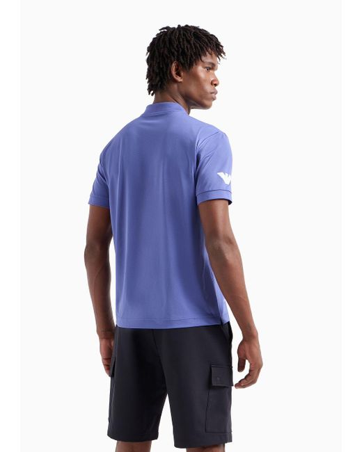EA7 Tennis Pro Poloshirt Serafino Aus Ventus7-funktionsgewebe in Blue für Herren