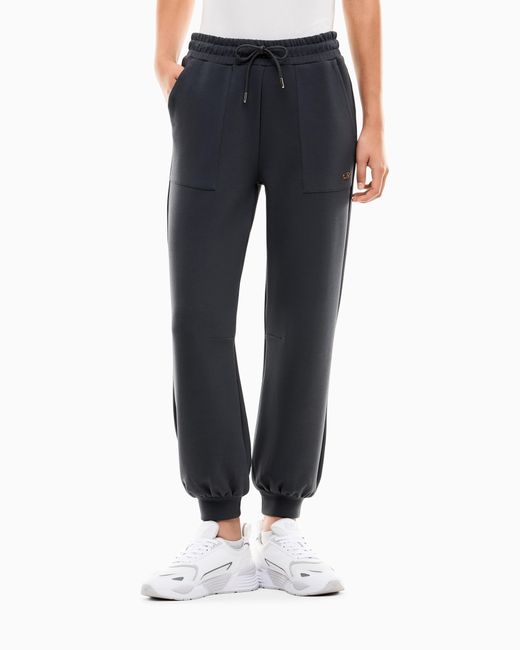 EA7 Blue Oversized Pants Core Lady Relax