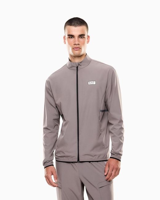EA7 Brown Dynamic Athlete Zip-Up Sweatshirt for men