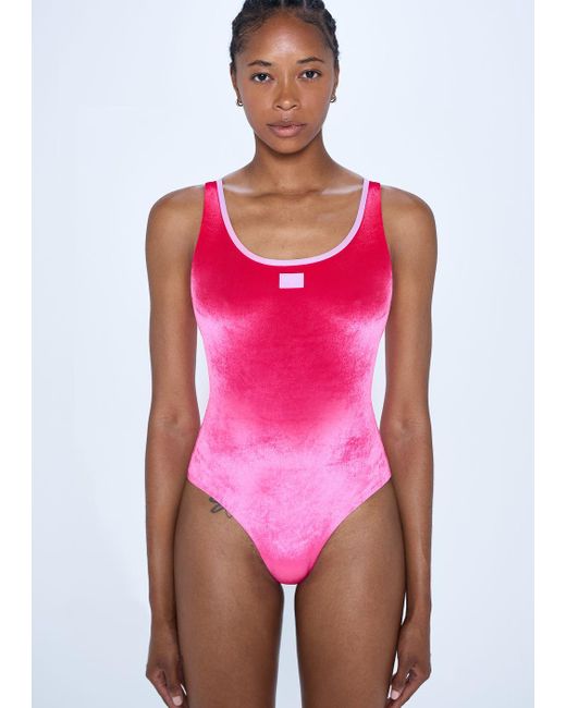 EA7 Pink Velvet One-piece Swimsuit