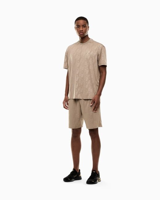 EA7 Gray Soccer Jersey T-Shirt And Shorts Set for men