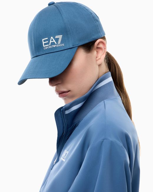 EA7 Blue Baseballcap Baumwolle Verstellbarem Verschluss Caps U