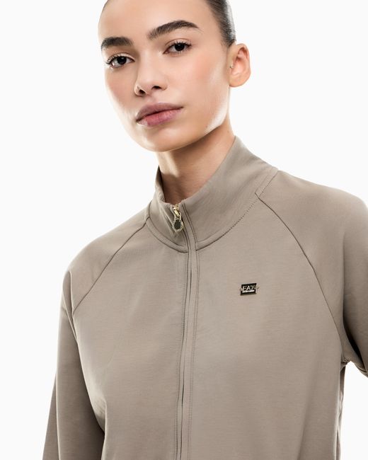 EA7 Natural Sweatshirt Core Lady Regular Fit Stretch Cotton