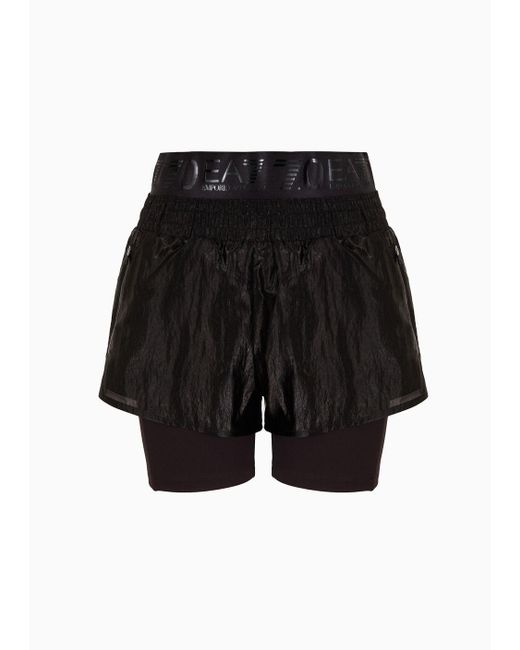 Shorts 7.0 In Nylon Iridescente di EA7 in Black