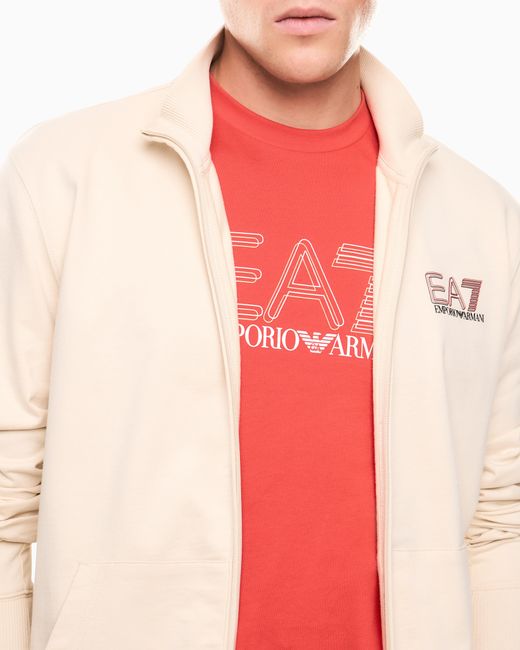 EA7 Natural Visibility Pure Cotton Zip-Up Tracksuit for men