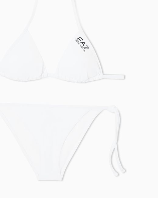 EA7 White Triangle Bikini With Logo