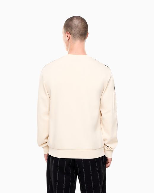 Felpa Logo Series di EA7 in Natural da Uomo