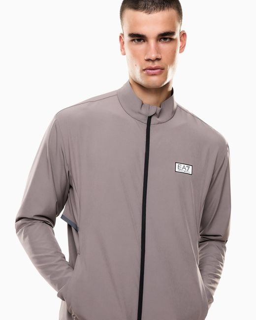 EA7 Brown Dynamic Athlete Zip-Up Sweatshirt for men