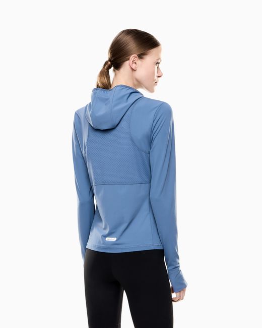 EA7 Blue Dynamic Athlete Hooded Sweatshirt