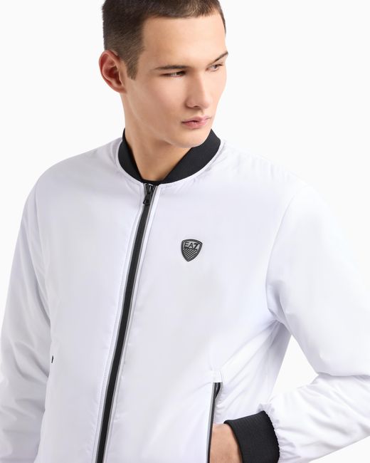 EA7 Premium Shield Bomberjacke Aus Nylon in White für Herren