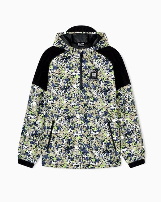 Giacca Con Cappuccio Visibility di EA7 in Green da Uomo