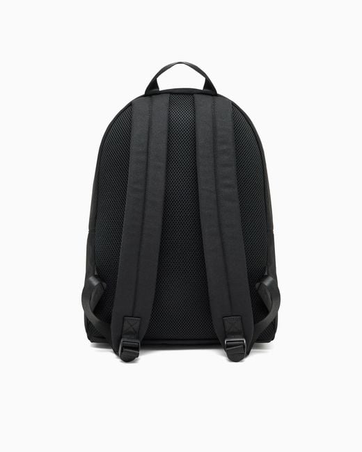 EA7 Black Train Core Round Backpack With Oversized Logo