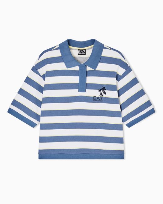 EA7 Blue Jersey Polo Shirt
