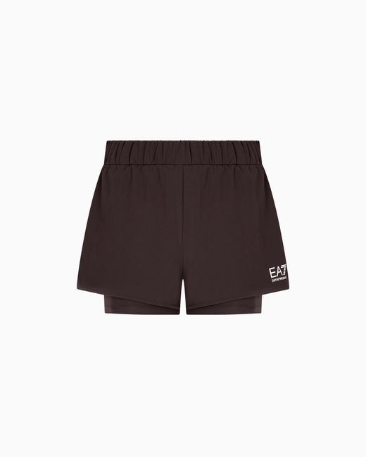 EA7 Brown Dynamic Athlete Shorts Aus Ventus7-Funktionsgewebe