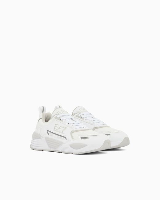 EA7 White Sneakers Ace Runner New With Rubber Soles
