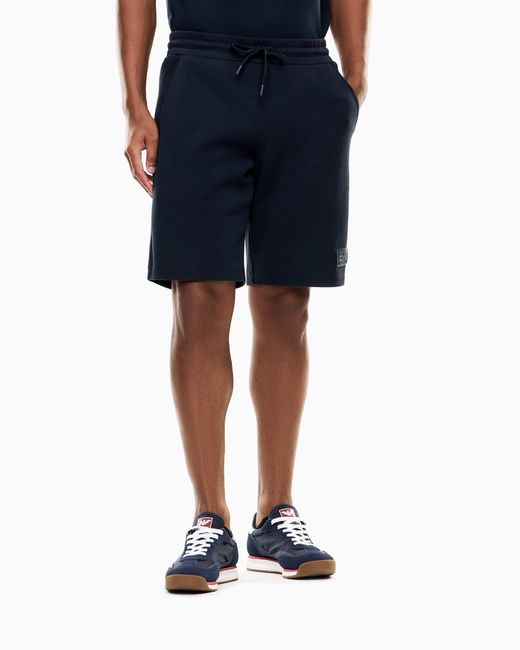 EA7 Blue Lux Identity Cotton-Blend Shorts for men