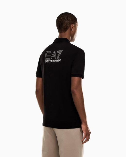 EA7 Black Visibility Cotton Jersey T-Shirt for men