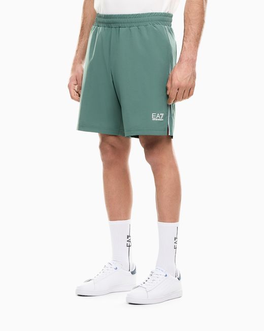 EA7 Green Tennis Pro Shorts for men