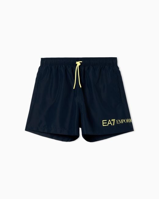 EA7 Blue Swim Trunks With Logo for men