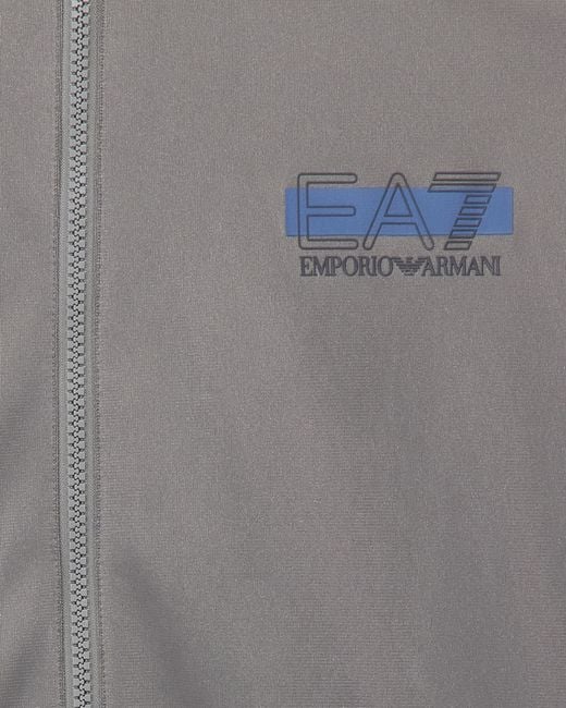 EA7 Gray Tracksuit Visibility With Hood And Full Zip for men