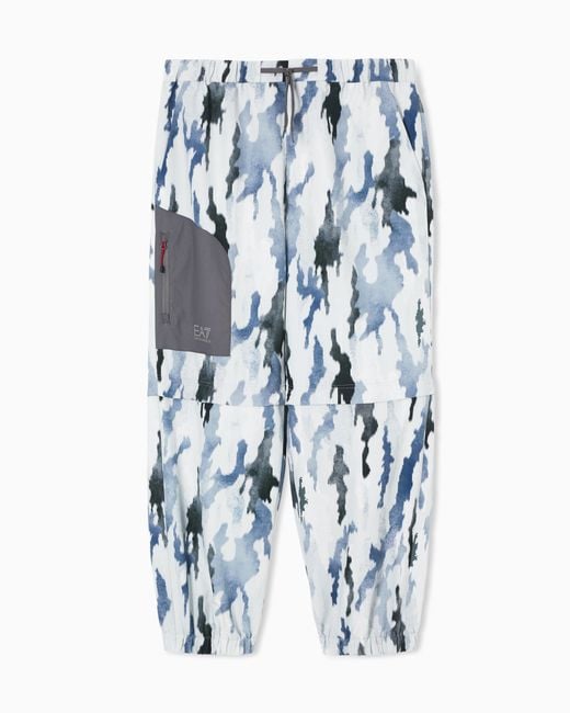 EA7 Blue Dynamic Athlete Trousers for men