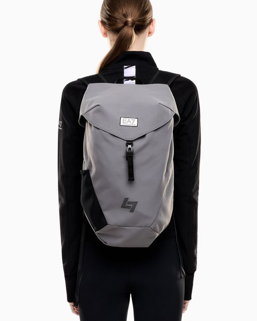 EA7 Gray Nylon Backpack