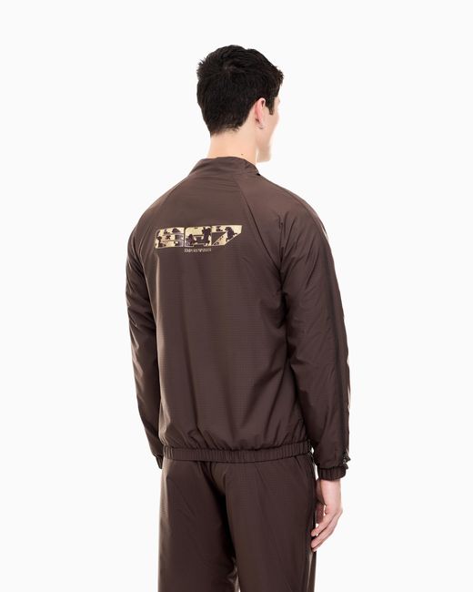 EA7 Brown Oversized Sweatshirt Graphic Series With Full Zip for men