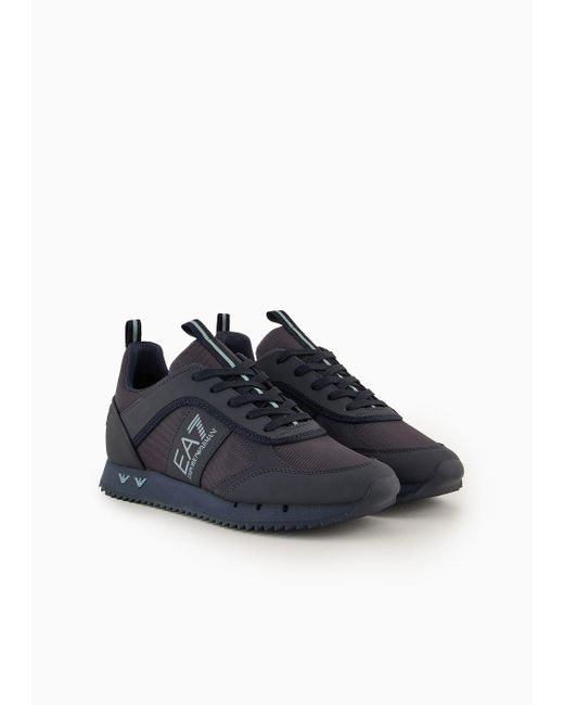 EA7 Blue Black & White Cordura Sneaker