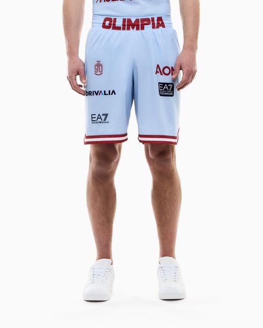 EA7 White Olimpia Milano Championship 25/26 Replica Shorts for men