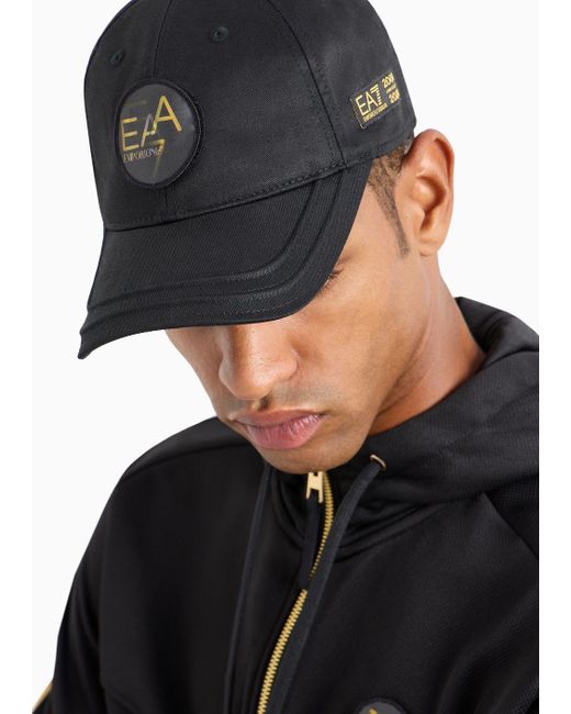EA7 Black Soccer Cotton-twill Cap