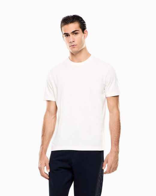 EA7 White Logo Series Cotton-Jersey T-Shirt for men