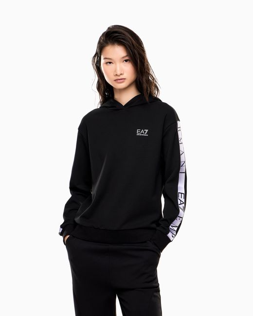 EA7 Black Dynamic Athlete Hooded Sweatshirt