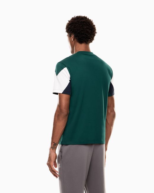 EA7 Green Summer Block Cotton Jersey Crew-Neck T-Shirt for men