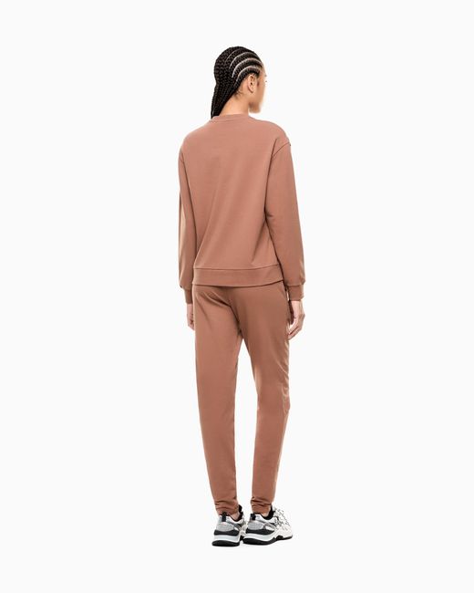 EA7 Pink Stretch Cotton Crewneck Logo Tracksuit