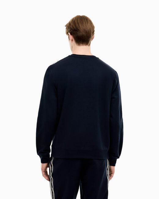 EA7 Blue Sweatshirt Logo Series Regular Fit Jersey for men
